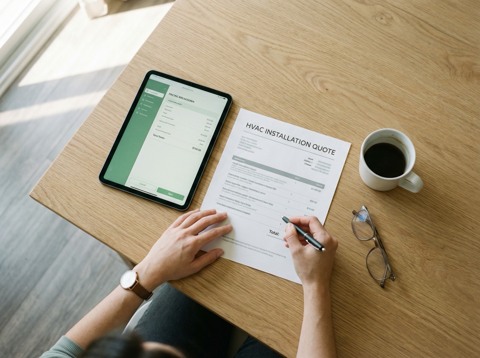 Homeowner requesting HVAC bulk pricing quote online